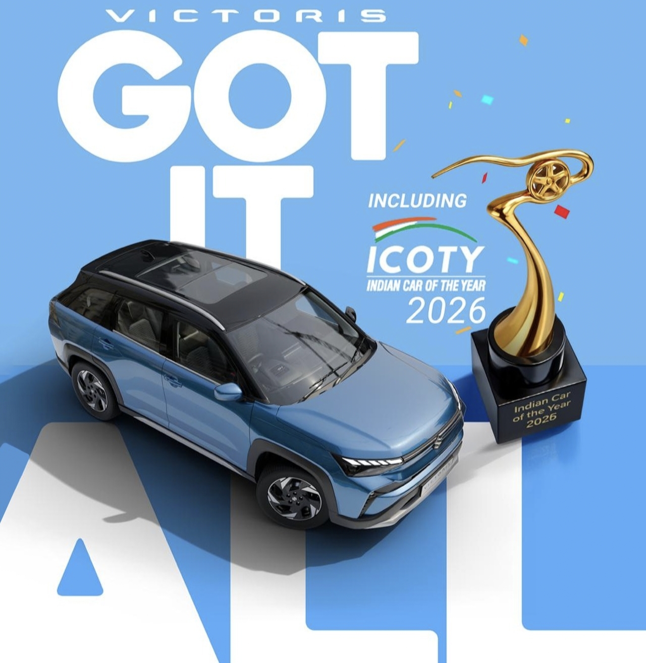 2026 ലെ ഇന്ത്യന്‍ കാര്‍ ഓഫ് ദ ഇയര്‍ ആയി തിരഞ്ഞെടുക്കപ്പെട്ടു മാരുതി സുസുക്കി വിക്ടോറിസ്