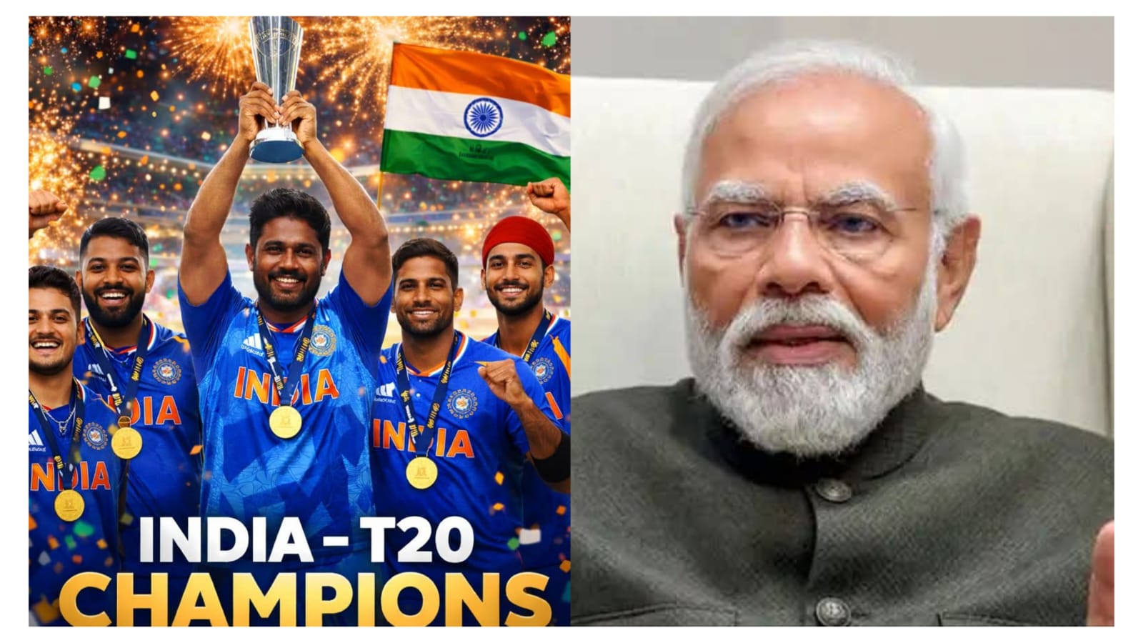 ലോകക്രിക്കറ്റിന്റെ നെറുകയില്‍ ഇന്ത്യ; ടീം ഇന്ത്യയെ അഭിനന്ദിച്ച്‌ പ്രധാനമന്ത്രി നരേന്ദ്ര മോദി