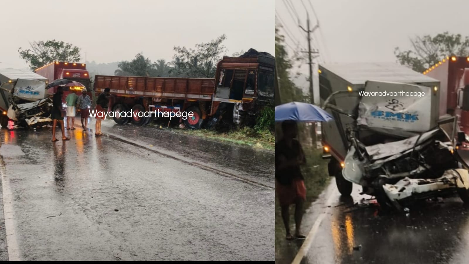 കല്ലൂരിൽ ലോറിയും പിക്കപ്പ് വാനും കൂട്ടിയിടിച്ച് അപകടം; മൂന്ന് പേർക്ക് പരിക്ക്