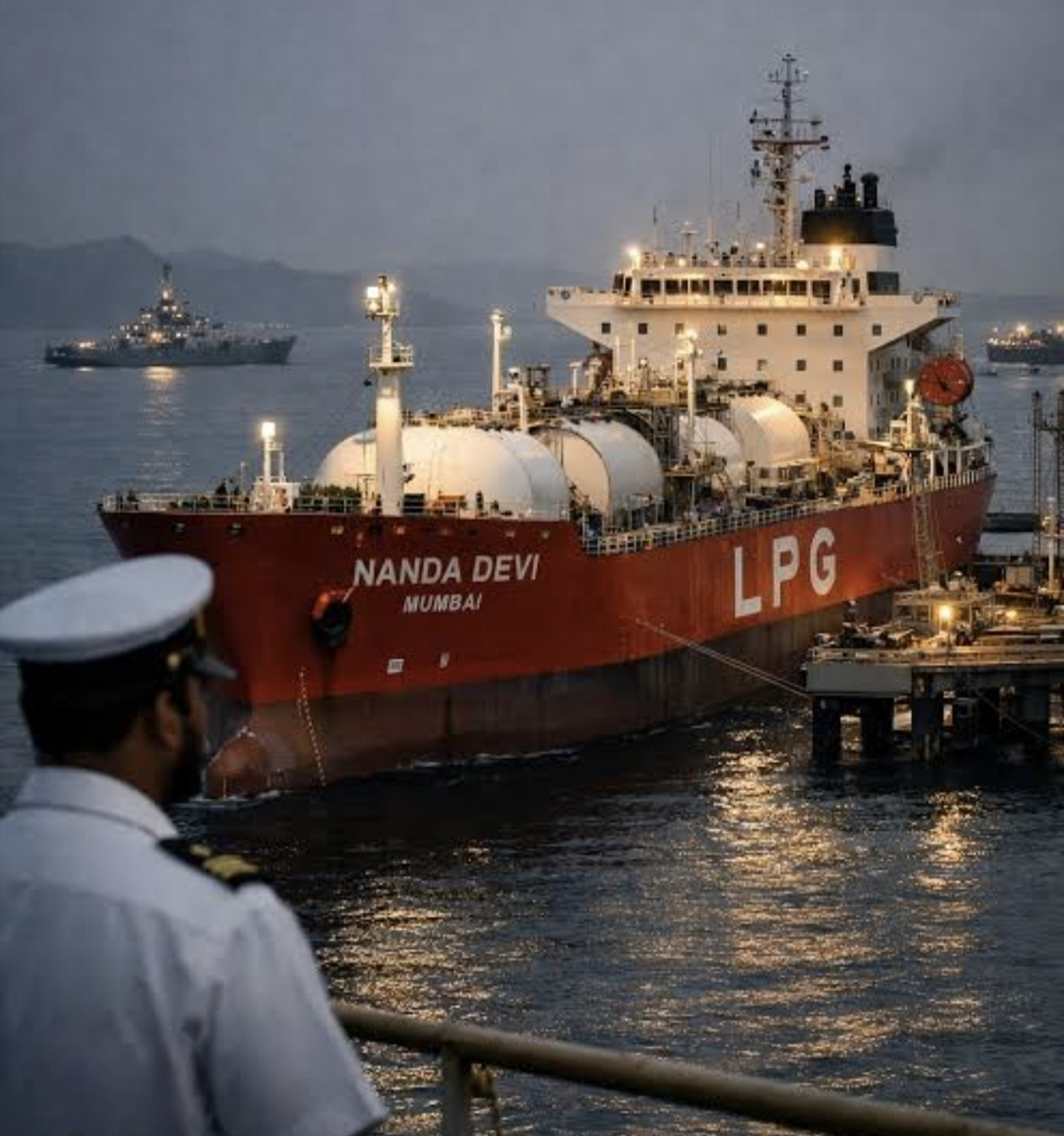 പാചകവാതകക്ഷാമം : 46,000 മെട്രിക് ടണ്‍ എല്‍പിജിയുമായി ‘നന്ദാദേവി’ തീരമണഞ്ഞു