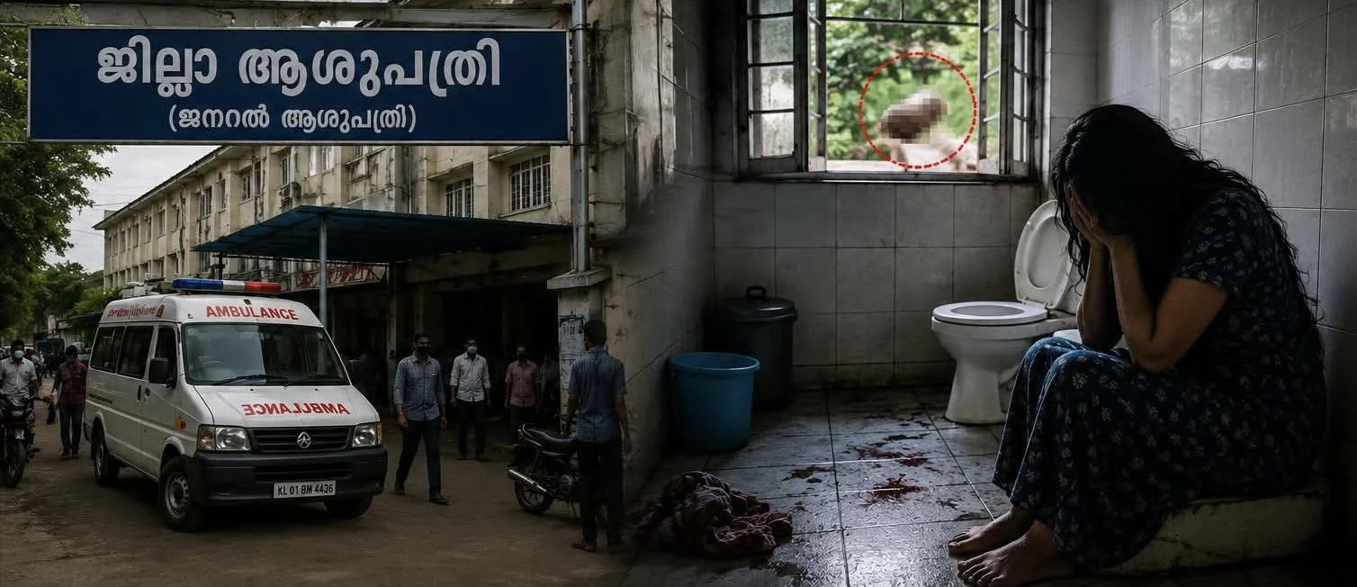 അവിവാഹിതയായ 19കാരി ആശുപത്രി ശുചിമുറിയില്‍ പ്രസവിച്ചു; കുഞ്ഞിനെ ജനലിലൂടെ വലിച്ചെറിഞ്ഞു