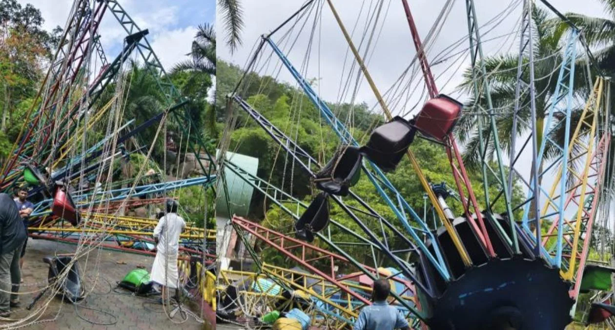 അമ്യൂസ്മെന്റ് പാർക്കിൽ അപകടം; റൈഡ് പൊട്ടി വീണ് 5 പേർക്ക് പരിക്ക്