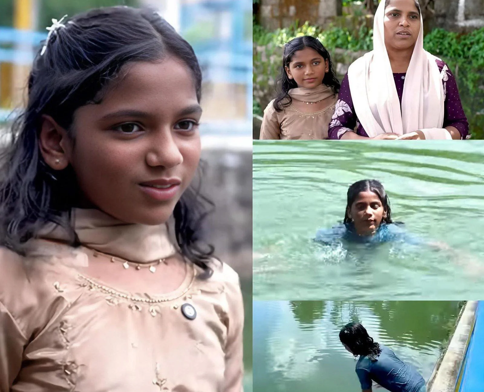 വെള്ളത്തിൽ മുങ്ങിത്താഴ്ന്ന് ജീവനുവേണ്ടി പിടയുന്ന 2 വയസുകാരനെ കോരിയെടുത്ത് ജീവൻ രക്ഷിച്ച് 10 വയസുകാരി ഫാത്തിമ 