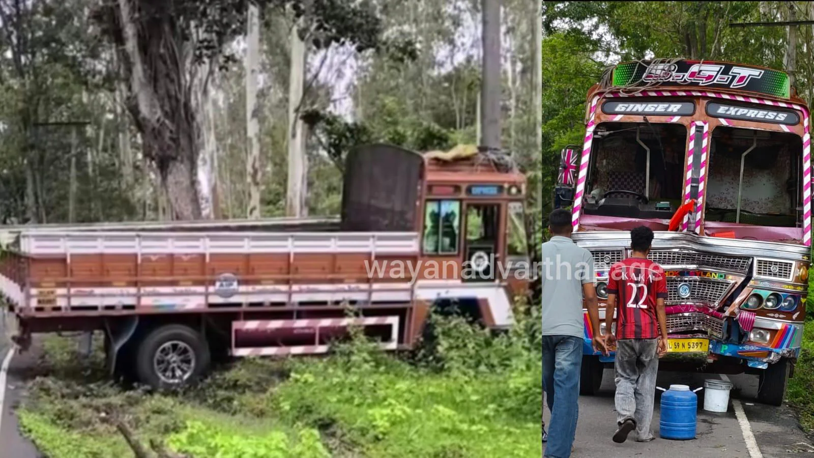 ലോറി ഓടിക്കുന്നതിനിടെ ഡ്രൈവർക്ക് നെഞ്ചുവേദന ; നിയന്ത്രണം വിട്ട ലോറി വനത്തിലേക്ക് ഇടിച്ചു കയറി ശ്വാസം നിലച്ച ലോറി ഡ്രൈവര്‍ക്ക് രക്ഷകയായി മാലാഖ
