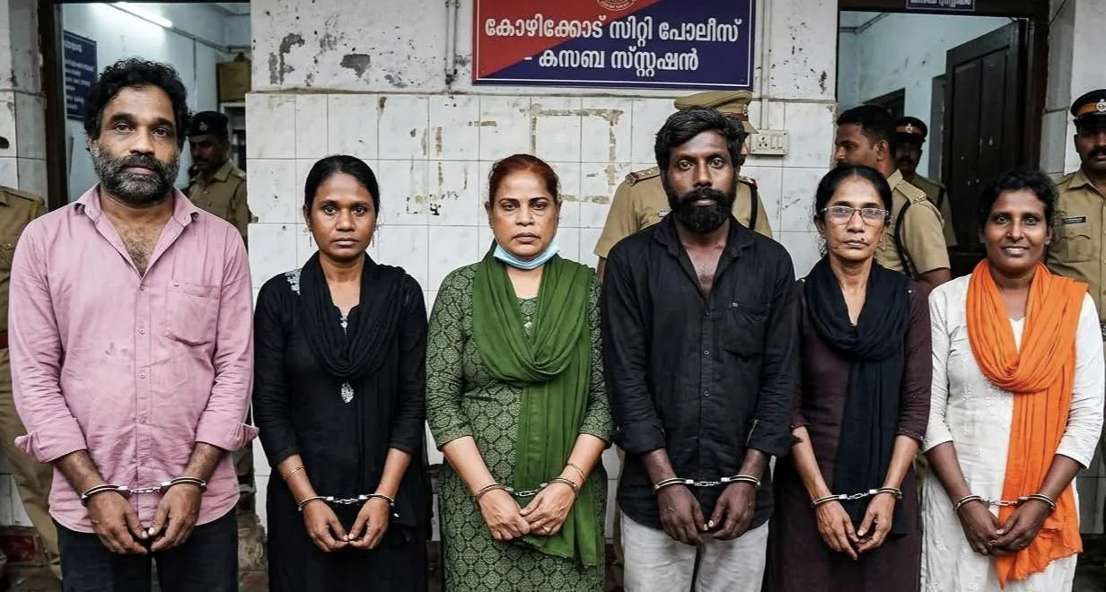 യുവതിയെ ഓട്ടോറിക്ഷയിൽ തട്ടിക്കൊണ്ടുപോയി; 4 പല്ല് ഇടിച്ചു കൊഴിച്ചു, സ്വർണാഭരണങ്ങൾ കവർന്നു; സ്ത്രീകൾ ഉൾപ്പെടെ ആറു പേർ പിടിയിൽ