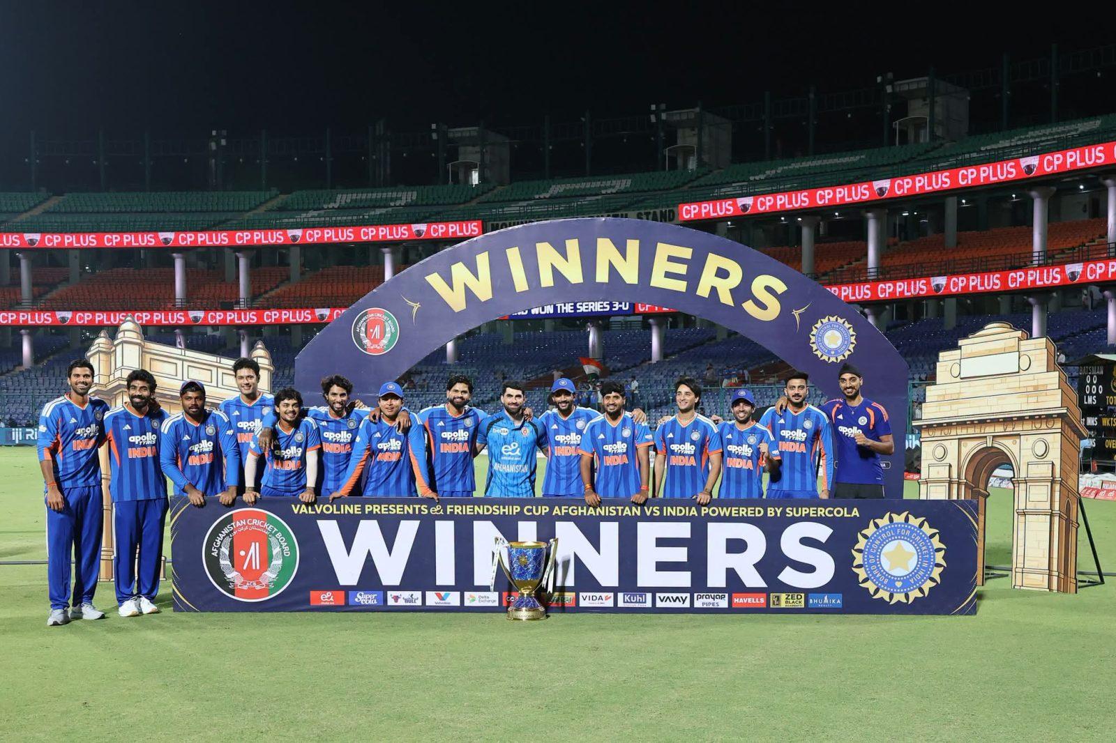 അഫ്ഗാനെതിരെ ടി20 ക്രിക്കറ്റ് പരമ്പര തൂത്തുവാരി ഇന്ത്യ