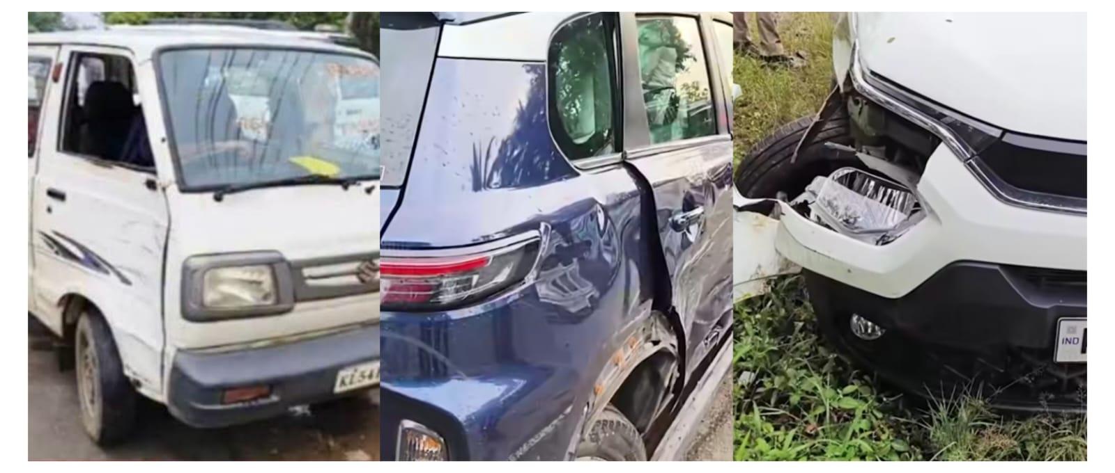 ദേശീയപാത വാര്യാടിൽ മൂന്ന് വാഹനങ്ങൾ കൂട്ടിയിടിച്ച് അപകടം; ഒരാൾക്ക് പരിക്ക്